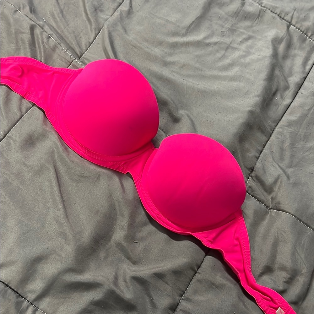 Hot Pink Strapless Bra